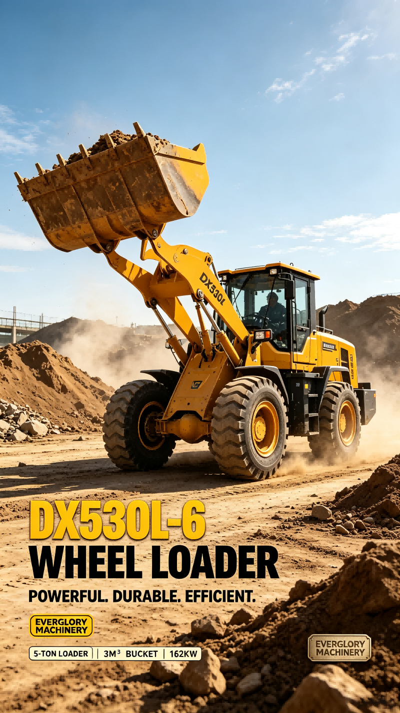 Everglory Machinery wprowadza na rynek trwałą 5-tonową ładowarkę kołową DX530L-6 do prac ziemnych